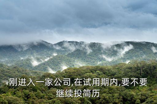 剛進入一家公司,在試用期內,要不要繼續(xù)投簡歷