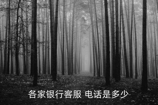 各家銀行客服 電話(huà)是多少