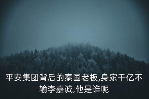 平安集團(tuán)背后的泰國老板,身家千億不輸李嘉誠,他是誰呢