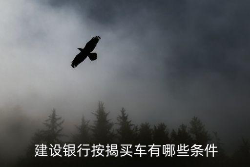  建設(shè)銀行按揭買(mǎi)車(chē)有哪些條件