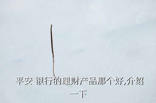  平安 銀行的理財(cái)產(chǎn)品那個(gè)好,介紹一下
