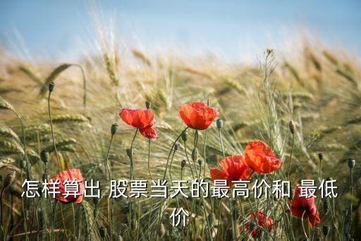 怎樣算出 股票當(dāng)天的最高價和 最低價