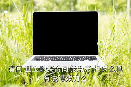 請問 基金購買合同能用來 擔(dān)保么具有法律效力么