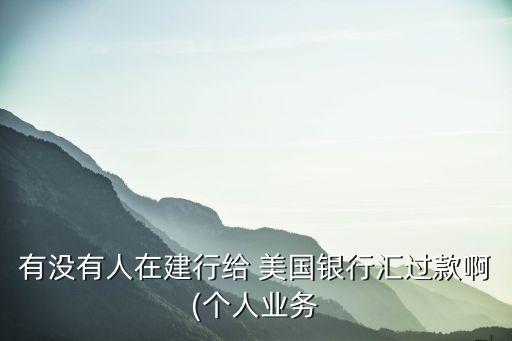 有沒有人在建行給 美國銀行匯過款啊(個人業(yè)務(wù)