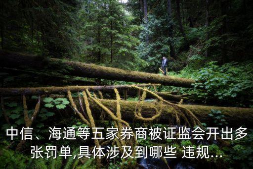 中信、海通等五家券商被證監(jiān)會開出多張罰單,具體涉及到哪些 違規(guī)...