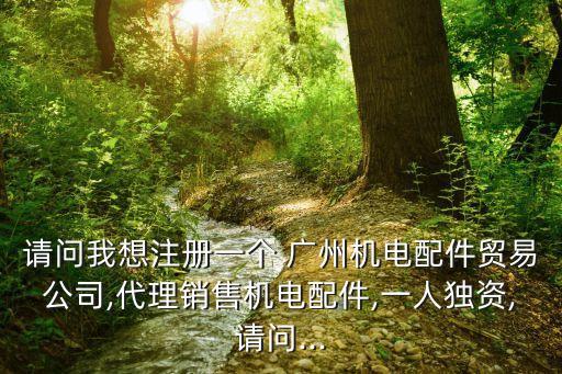 請(qǐng)問(wèn)我想注冊(cè)一個(gè) 廣州機(jī)電配件貿(mào)易公司,代理銷售機(jī)電配件,一人獨(dú)資,請(qǐng)問(wèn)...