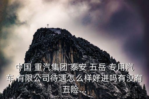 中國(guó) 重汽集團(tuán) 泰安 五岳 專用汽車 有限公司待遇怎么樣好進(jìn)嗎有沒(méi)有五險(xiǎn)...
