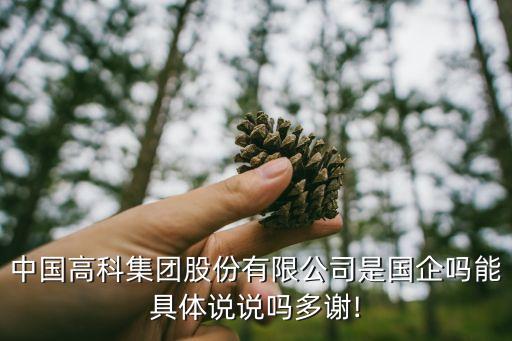 中國(guó)高科集團(tuán)股份有限公司是國(guó)企嗎能具體說說嗎多謝!