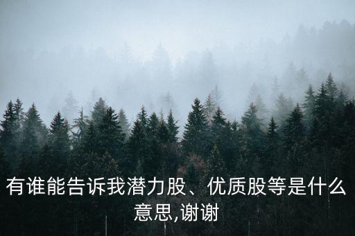 有誰(shuí)能告訴我潛力股、優(yōu)質(zhì)股等是什么意思,謝謝