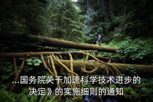 ...國務院關(guān)于加速科學技術(shù)進步的決定》的實施細則的通知