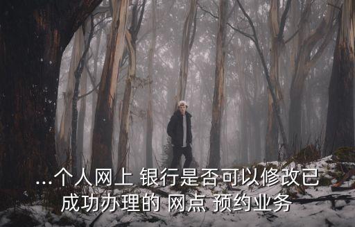 ...個人網(wǎng)上 銀行是否可以修改已成功辦理的 網(wǎng)點 預(yù)約業(yè)務(wù)