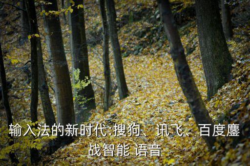 輸入法的新時代:搜狗、訊飛、百度鏖戰(zhàn)智能 語音