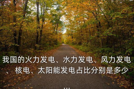 我國的火力發(fā)電、水力發(fā)電、風(fēng)力發(fā)電、 核電、太陽能發(fā)電占比分別是多少...