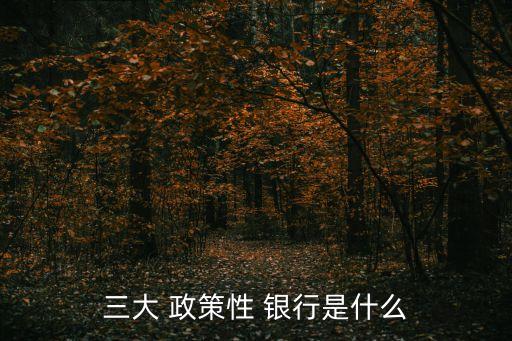 三大 政策性 銀行是什么