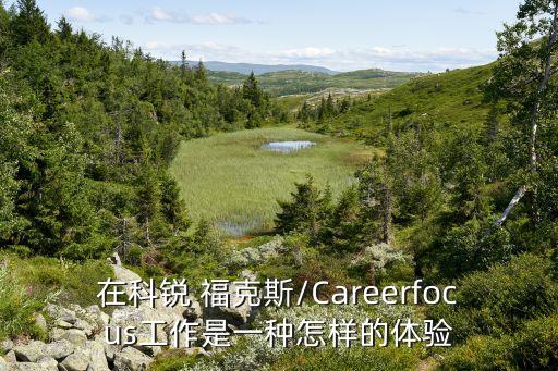 在科銳 福克斯/Careerfocus工作是一種怎樣的體驗