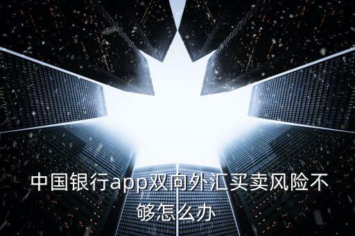  中國銀行app雙向外匯買賣風險不夠怎么辦