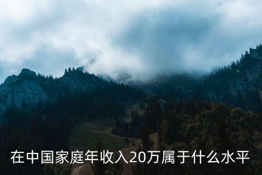 在中國(guó)家庭年收入20萬(wàn)屬于什么水平