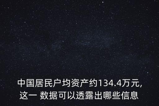 中國(guó)居民戶均資產(chǎn)約134.4萬元,這一 數(shù)據(jù)可以透露出哪些信息