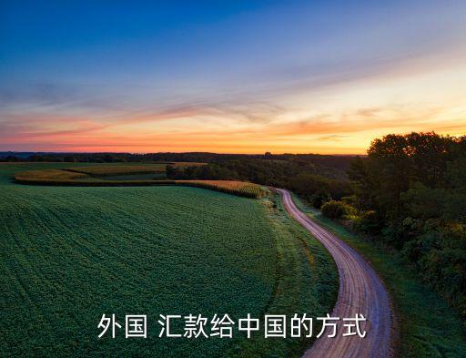 外國(guó) 匯款給中國(guó)的方式