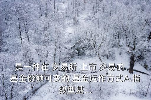 是一種在 交易所 上市 交易的、 基金份額可變的 基金運作方式A.指數(shù)型基...