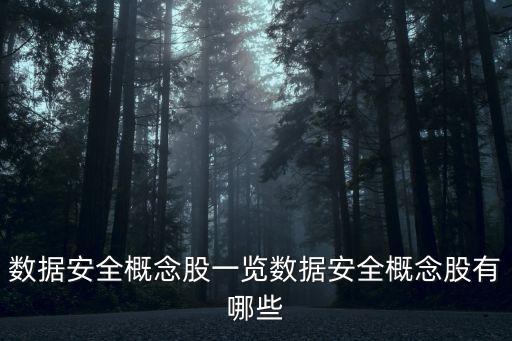 數據安全概念股一覽數據安全概念股有哪些