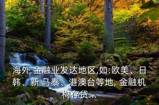 海外 金融業(yè)發(fā)達(dá)地區(qū),如:歐美、日韓、新 馬泰、港澳臺(tái)等地, 金融機(jī)構(gòu)存貸...