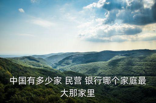 中國(guó)有多少家 民營(yíng) 銀行哪個(gè)家庭最大那家里