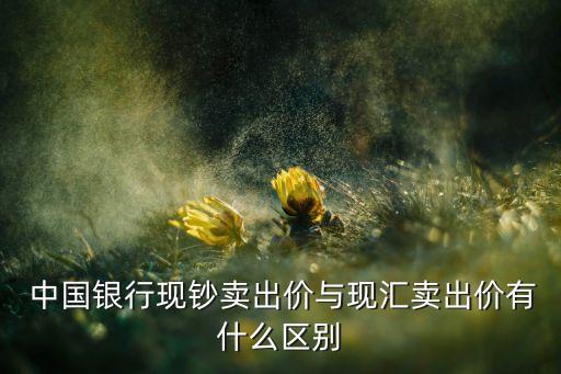  中國(guó)銀行現(xiàn)鈔賣出價(jià)與現(xiàn)匯賣出價(jià)有什么區(qū)別