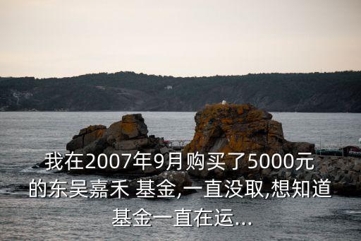 我在2007年9月購買了5000元的東吳嘉禾 基金,一直沒取,想知道 基金一直在運(yùn)...