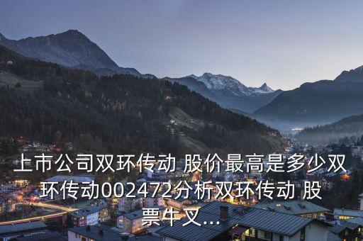 上市公司雙環(huán)傳動 股價(jià)最高是多少雙環(huán)傳動002472分析雙環(huán)傳動 股票牛叉...