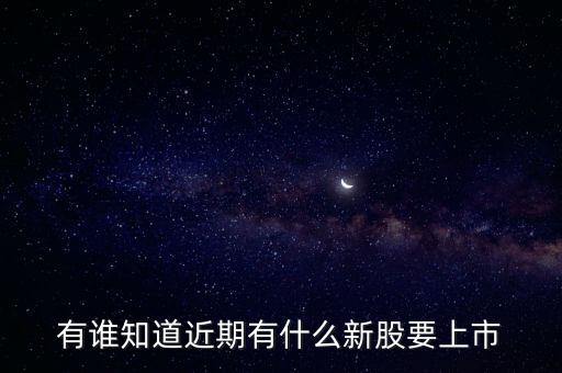 有誰知道近期有什么新股要上市