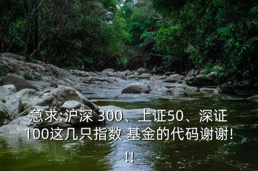 急求:滬深 300、上證50、深證100這幾只指數(shù) 基金的代碼謝謝!!!