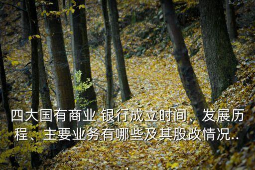 四大國有商業(yè) 銀行成立時間、發(fā)展歷程、主要業(yè)務(wù)有哪些及其股改情況...