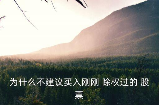 為什么不建議買(mǎi)入剛剛 除權(quán)過(guò)的 股票