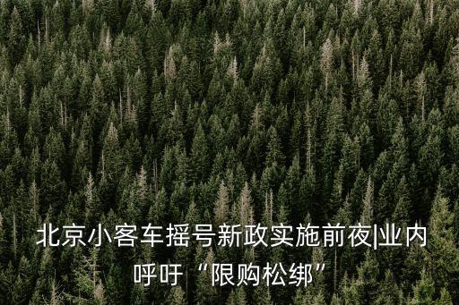  北京小客車搖號(hào)新政實(shí)施前夜|業(yè)內(nèi)呼吁“限購(gòu)松綁”