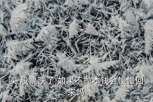 買 股票跌了,如果不拋本錢會慢慢回來嗎