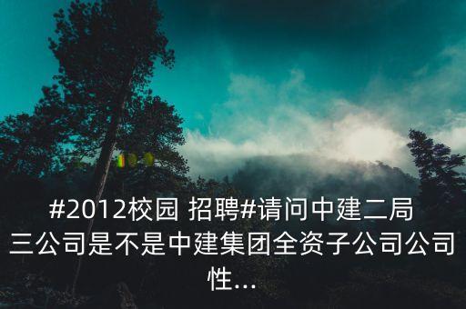 #2012校園 招聘#請(qǐng)問中建二局三公司是不是中建集團(tuán)全資子公司公司性...