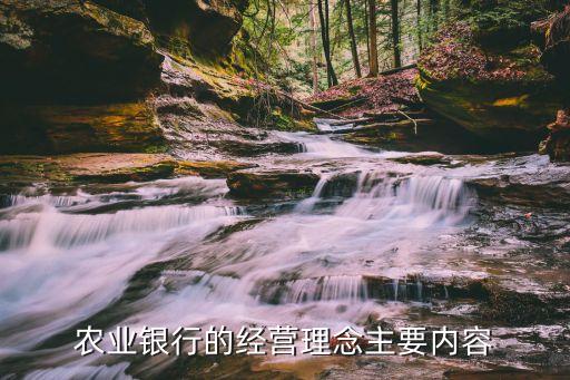 農(nóng)業(yè)銀行的經(jīng)營理念主要內容