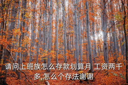 請(qǐng)問上班族怎么存款劃算月 工資兩千多,怎么個(gè)存法謝謝