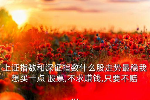上證指數和深證指數什么股走勢最穩(wěn)我想買一點 股票,不求賺錢,只要不賠...
