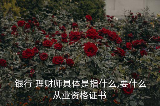  銀行 理財(cái)師具體是指什么,要什么從業(yè)資格證書(shū)