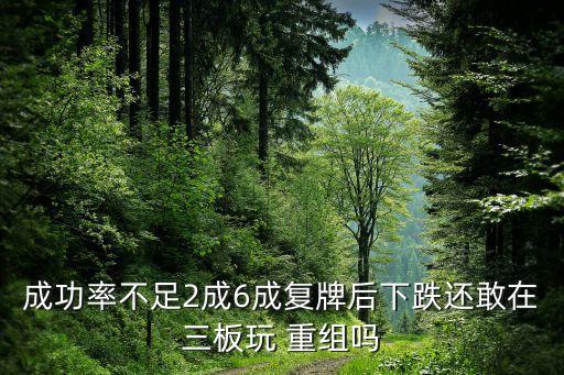 成功率不足2成6成復牌后下跌還敢在三板玩 重組嗎