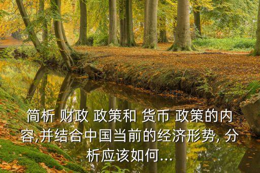 簡(jiǎn)析 財(cái)政 政策和 貨幣 政策的內(nèi)容,并結(jié)合中國(guó)當(dāng)前的經(jīng)濟(jì)形勢(shì), 分析應(yīng)該如何...