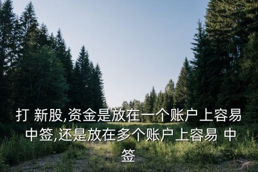 打 新股,資金是放在一個(gè)賬戶(hù)上容易 中簽,還是放在多個(gè)賬戶(hù)上容易 中簽