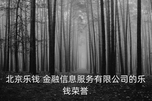 北京樂(lè)錢 金融信息服務(wù)有限公司的樂(lè)錢榮譽(yù)