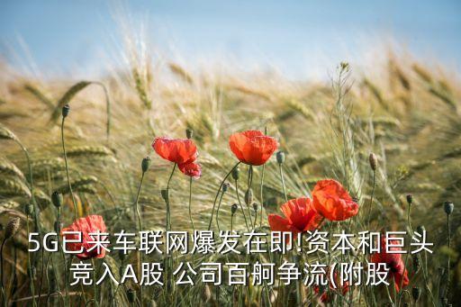 5G已來(lái)車聯(lián)網(wǎng)爆發(fā)在即!資本和巨頭競(jìng)?cè)階股 公司百舸爭(zhēng)流(附股