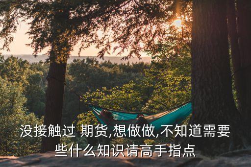 沒(méi)接觸過(guò) 期貨,想做做,不知道需要些什么知識(shí)請(qǐng)高手指點(diǎn)