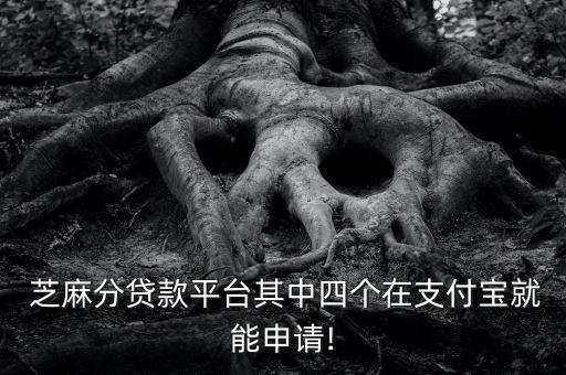 芝麻分貸款平臺(tái)其中四個(gè)在支付寶就能申請!