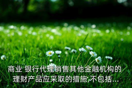 商業(yè) 銀行代理銷(xiāo)售其他金融機(jī)構(gòu)的 理財(cái)產(chǎn)品應(yīng)采取的措施,不包括...