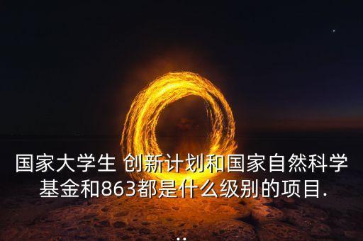 國(guó)家大學(xué)生 創(chuàng)新計(jì)劃和國(guó)家自然科學(xué) 基金和863都是什么級(jí)別的項(xiàng)目...